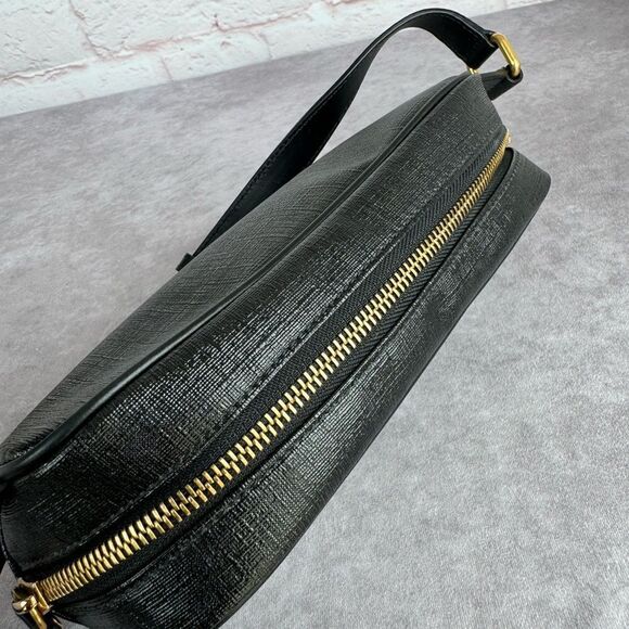 VERSACE Grained Calfskin 90's Logo Belt Bag Black - Picture 6 of 13